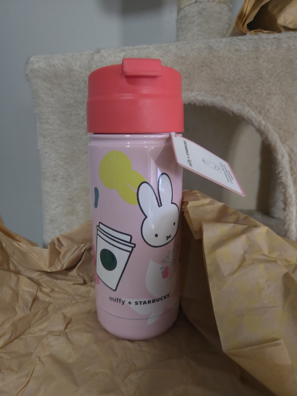 Starbucks Pink and Coral Miffy Travel Bottle